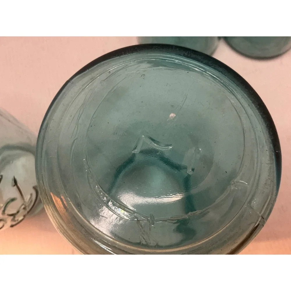 Ball Vintage Mason Jars Set of 4 Aqua Blue Glass Perfect Mason Quart Farmhouse